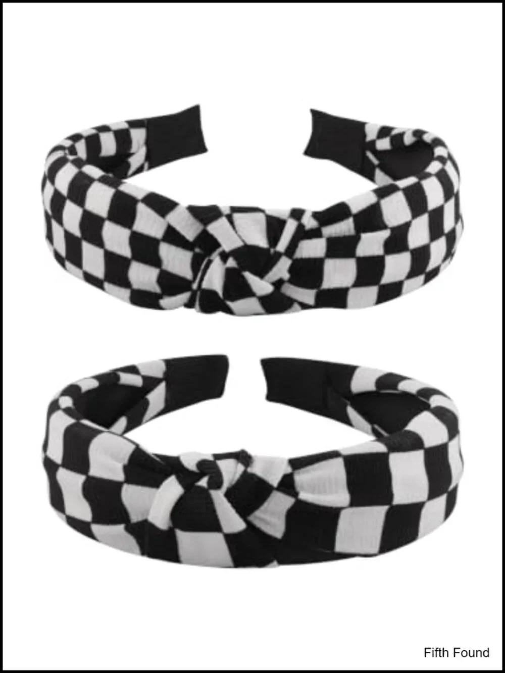 2pcs Checkered Headband, Gothic Punk Grunge Hair Accessory, Twist Knot
